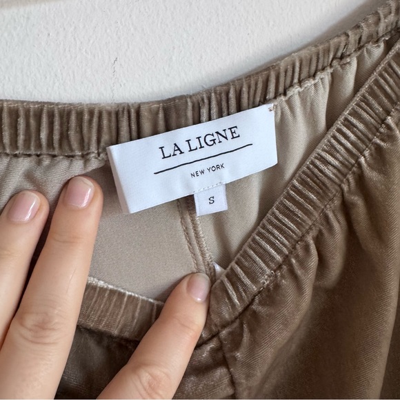 La Ligne Velvet Wide-leg Pants In Mushroom S - Picture 6 of 10